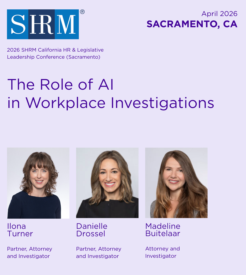 SHRM CA panel "The Role of AI in Workplace Investigations"