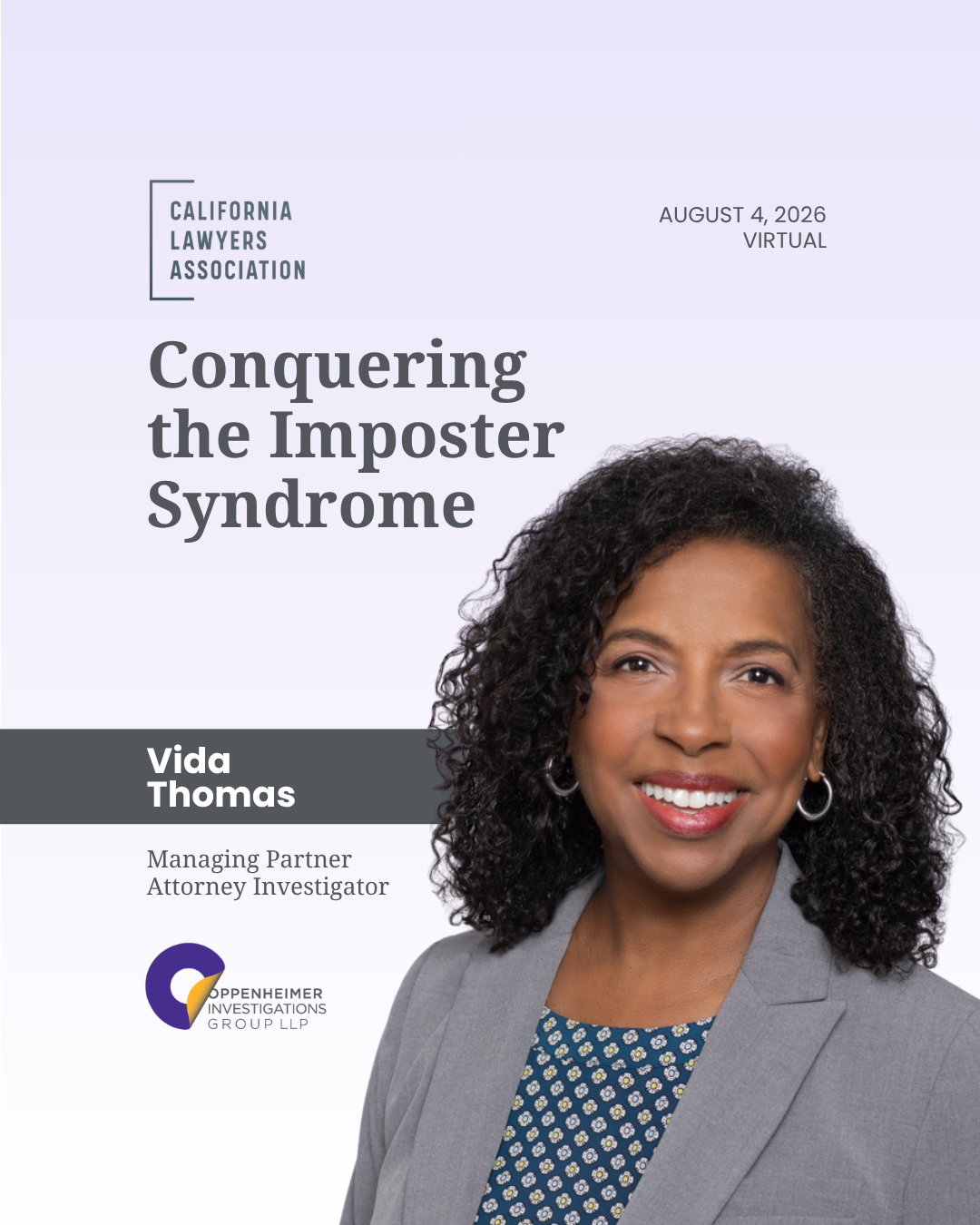 CLA Virtual event - Conquering the Imposter Syndrome with Vida Thomas