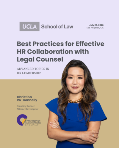 Program: Best Practices for Effective HR Collaboration with Legal Counsel, featuring panelist Christina Ro-Connolly