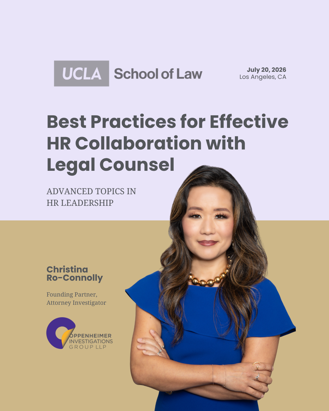 Program: Best Practices for Effective HR Collaboration with Legal Counsel, featuring panelist Christina Ro-Connolly